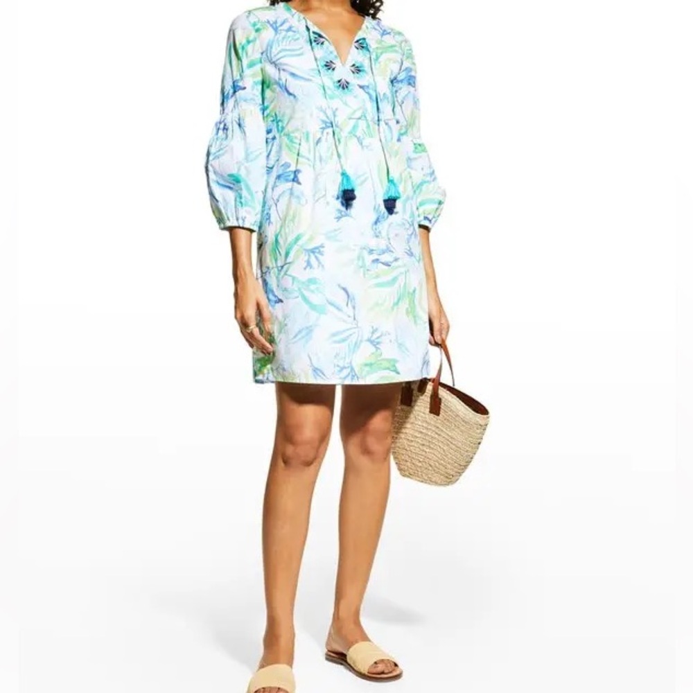 TOMMY BAHAMA
Sea Fronds Split-Neck Mini Dress M